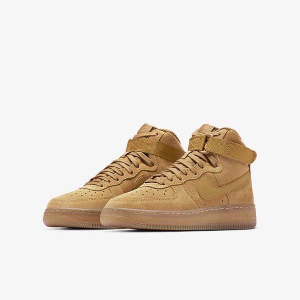 Kids' Nike Air Force 1 High LV8 3 Older Sneakers Brown / Light Brown | NK906DNB