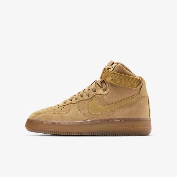 Kids\' Nike Air Force 1 High LV8 3 Older Sneakers Brown / Light Brown | NK906DNB