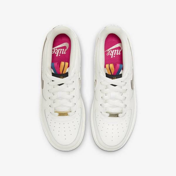 Kids' Nike Air Force 1 LV8 Older Sneakers White / Pink / Metal Blue Grey | NK754MGS