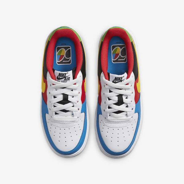 Kids' Nike Air Force 1 LV8 Older Sneakers White / Red / Royal / Gold | NK980ZVR