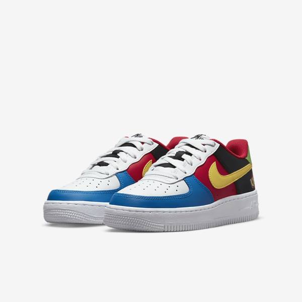 Kids' Nike Air Force 1 LV8 Older Sneakers White / Red / Royal / Gold | NK980ZVR