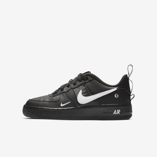 Kids\' Nike Air Force 1 LV8 Utility Older Sneakers Black / Yellow / White | NK264CGF