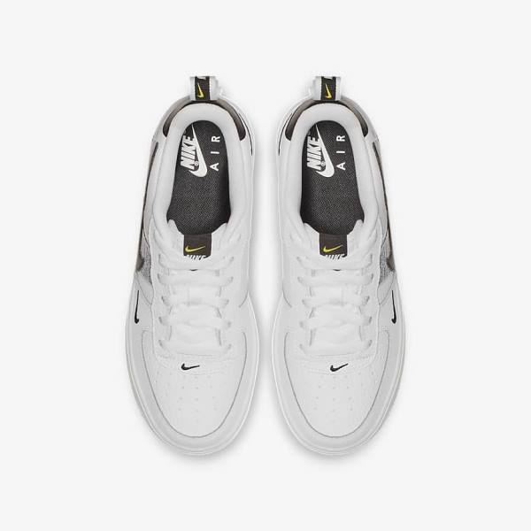 Kids' Nike Air Force 1 LV8 Utility Older Sneakers White / Black / Yellow / White | NK294AJY