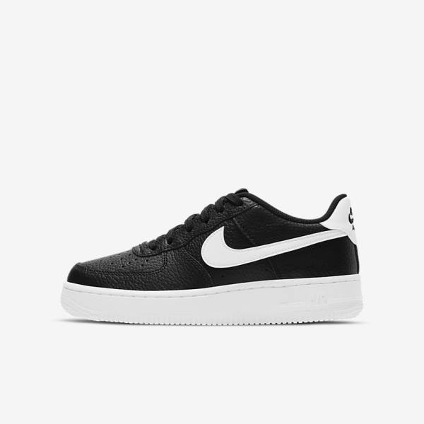 Kids\' Nike Air Force 1 Older Sneakers Black / White | NK405JIY