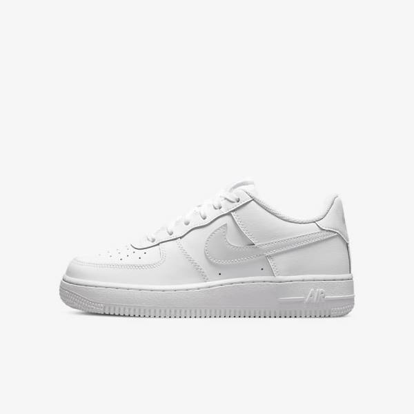 Kids\' Nike Air Force 1 Older Sneakers White | NK304FUB