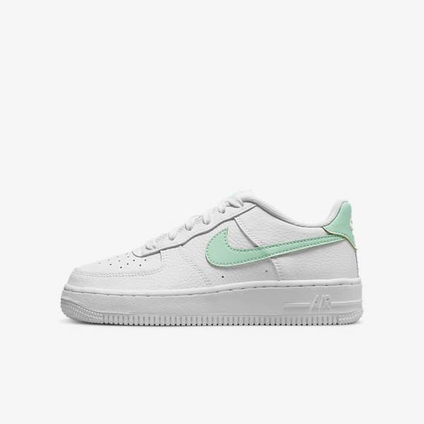 Kids\' Nike Air Force 1 Older Sneakers White / Mint | NK958JHC