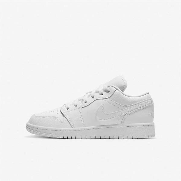 Kids\' Nike Air Jordan 1 Low Older Sneakers White | NK176DHY