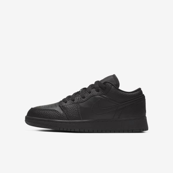 Kids\' Nike Air Jordan 1 Low Older Sneakers Black | NK825WRK