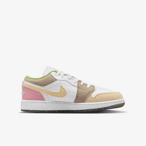 Kids' Nike Air Jordan 1 Low SE Older Sneakers White / Green | NK610MSP