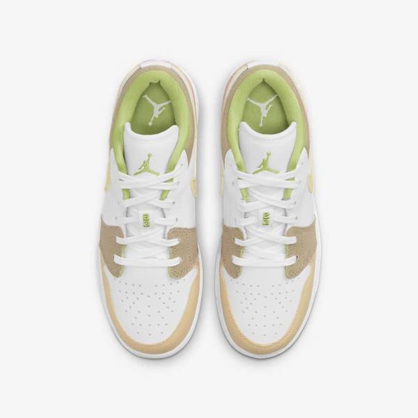 Kids' Nike Air Jordan 1 Low SE Older Sneakers White / Green | NK610MSP