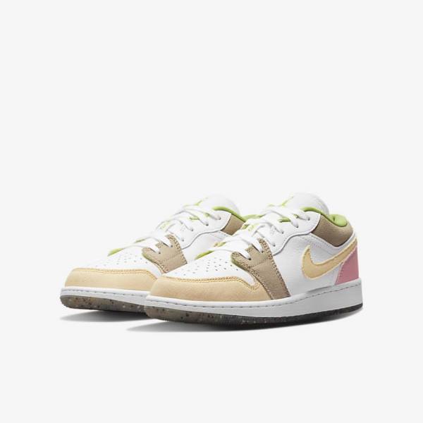 Kids' Nike Air Jordan 1 Low SE Older Sneakers White / Green | NK610MSP