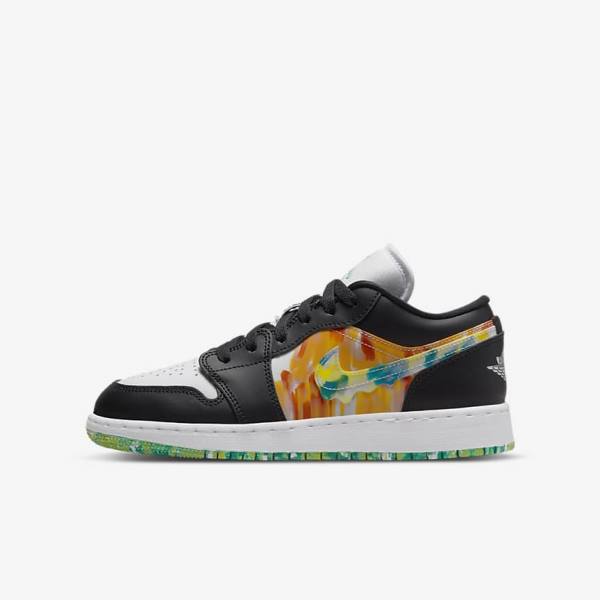 Kids\' Nike Air Jordan 1 Low SE Older Sneakers Black / Orange / White | NK923GET