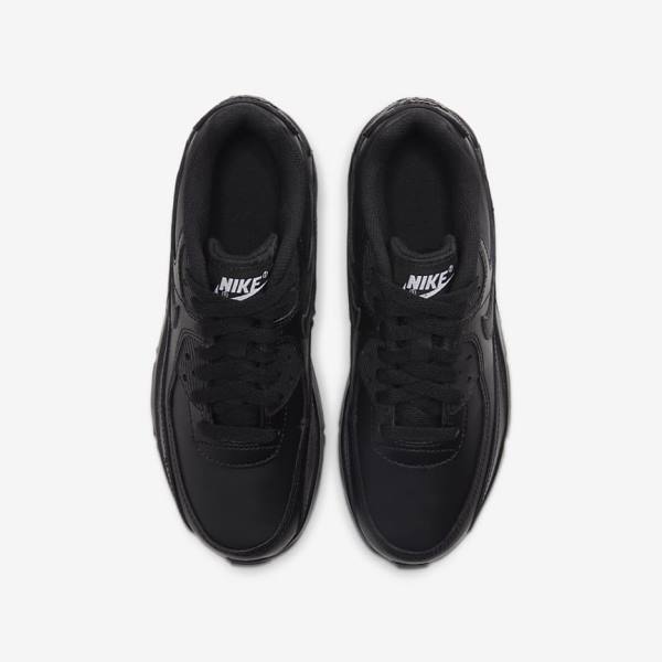 Kids' Nike Air Max 90 LTR Older Sneakers Black / White | NK278IBX