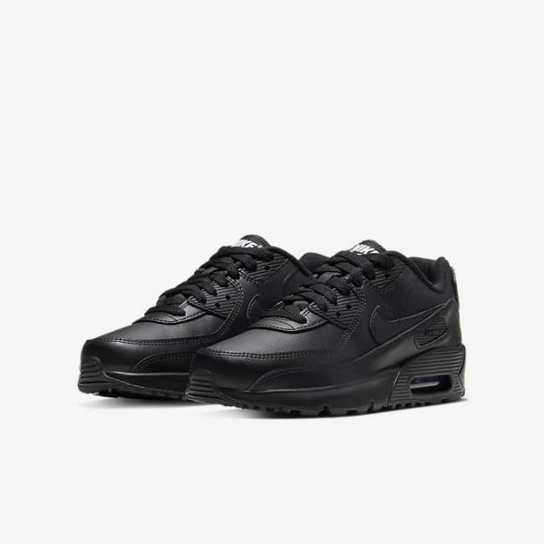 Kids' Nike Air Max 90 LTR Older Sneakers Black / White | NK278IBX