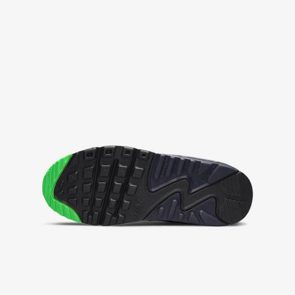 Kids' Nike Air Max 90 LTR SE Older Sneakers Black / Green / White / Obsidian | NK978BIN