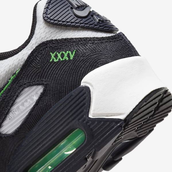 Kids' Nike Air Max 90 LTR SE Older Sneakers Black / Green / White / Obsidian | NK978BIN