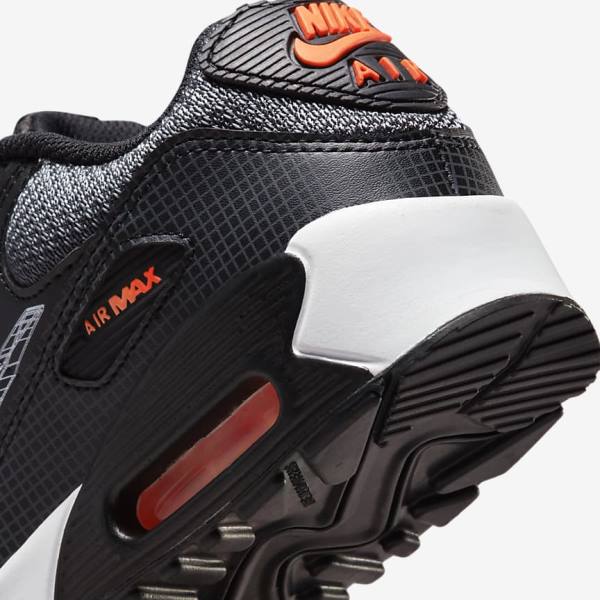 Kids' Nike Air Max 90 Older Sneakers Black / Orange / Grey / White | NK840WNA