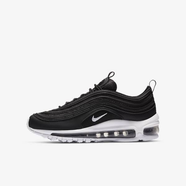 Kids\' Nike Air Max 97 Older Sneakers Black / White | NK218PZR