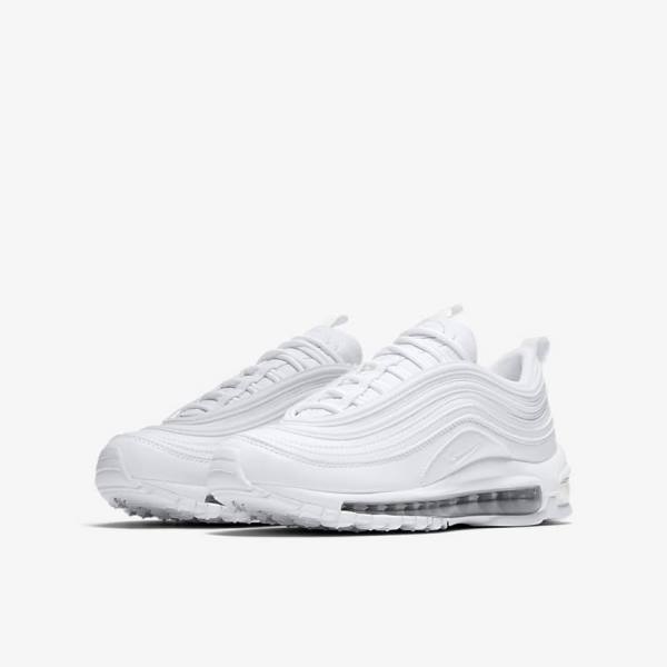 Kids' Nike Air Max 97 Older Sneakers White / Metal Silver / White | NK135CIZ