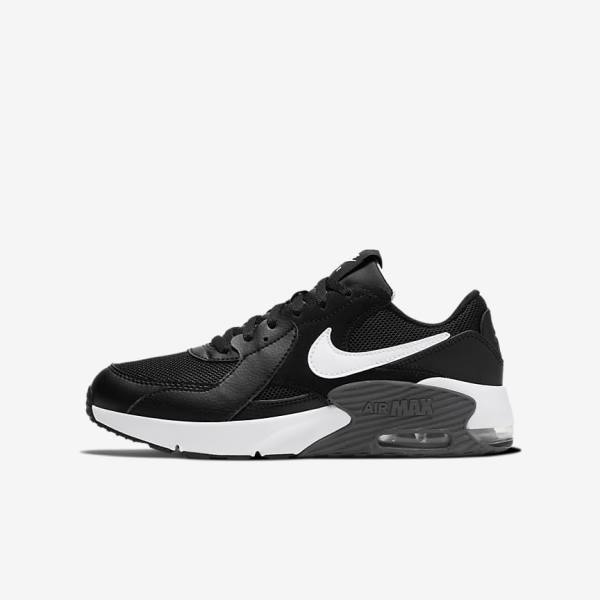 Kids\' Nike Air Max Excee Older Sneakers Black / Dark Grey / White | NK052CUM