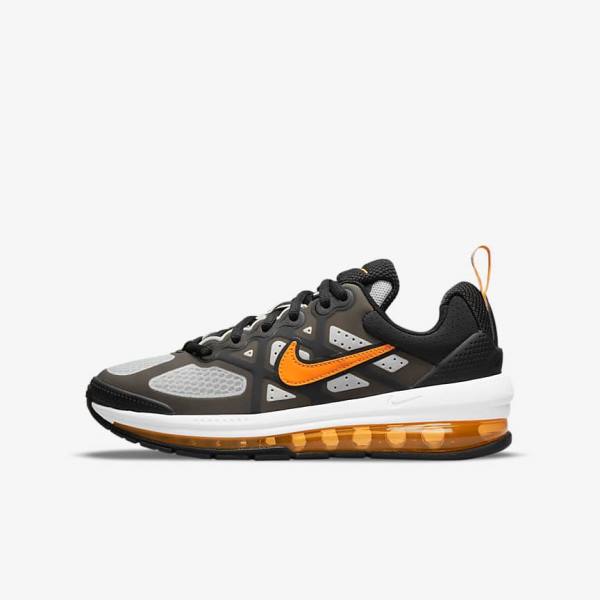 Kids\' Nike Air Max Genome Older Sneakers Black / Grey / White / Orange | NK976UIG