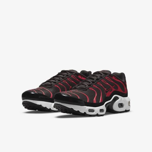 Kids' Nike Air Max Plus Older Sneakers Grey / Red / White / Black | NK897JHR