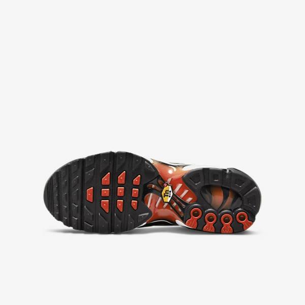 Kids' Nike Air Max Plus Older Sneakers Orange / Gold / Black | NK956JCO