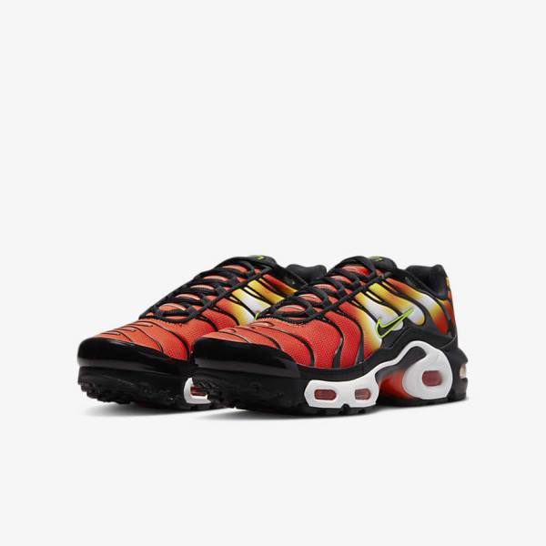 Kids' Nike Air Max Plus Older Sneakers Orange / Gold / Black | NK956JCO