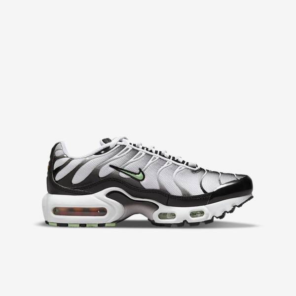 Kids' Nike Air Max Plus Older Sneakers White / Black / Silver / Mint | NK873FEV