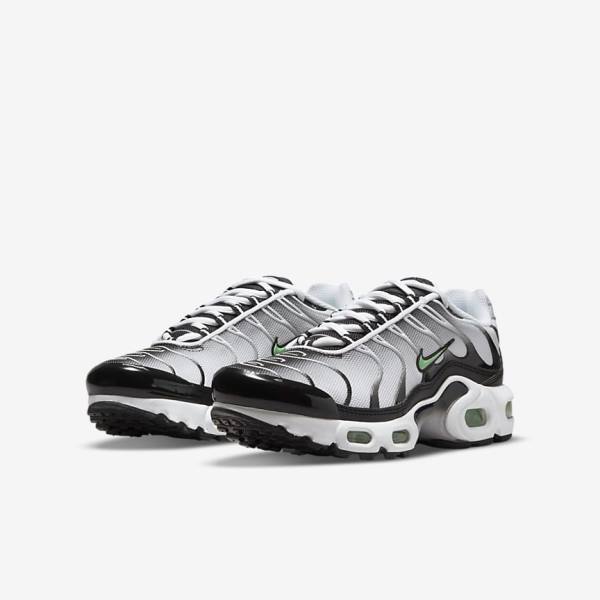 Kids' Nike Air Max Plus Older Sneakers White / Black / Silver / Mint | NK873FEV