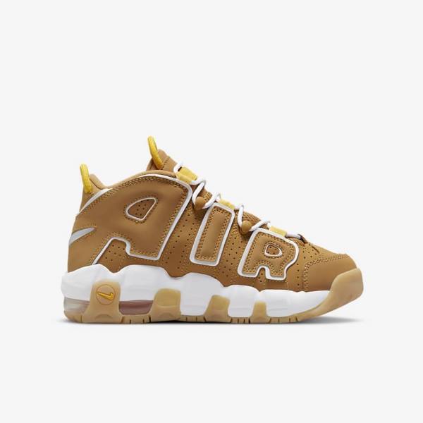 Kids' Nike Air More Uptempo Older Sneakers Brown / Light Brown / White | NK407WLC