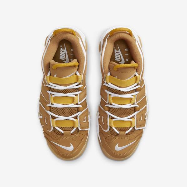 Kids' Nike Air More Uptempo Older Sneakers Brown / Light Brown / White | NK407WLC