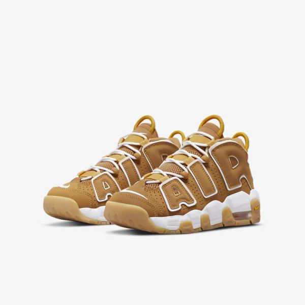 Kids' Nike Air More Uptempo Older Sneakers Brown / Light Brown / White | NK407WLC