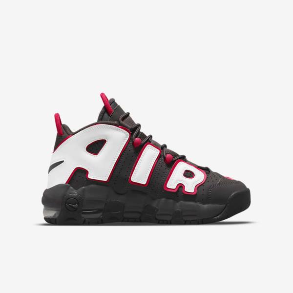 Kids' Nike Air More Uptempo Older Sneakers Grey / Black / Red / White | NK537RDV