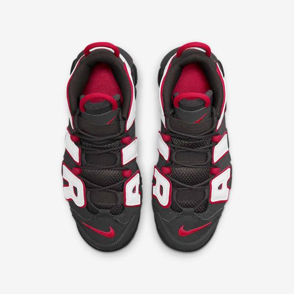 Kids' Nike Air More Uptempo Older Sneakers Grey / Black / Red / White | NK537RDV