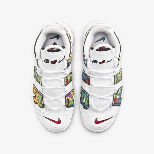 Kids' Nike Air More Uptempo Older Sneakers White | NK873HNG