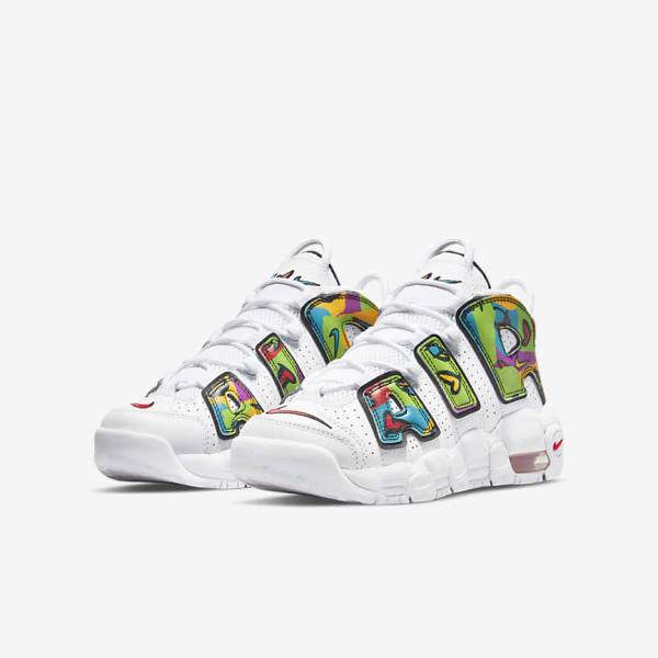 Kids' Nike Air More Uptempo Older Sneakers White | NK873HNG