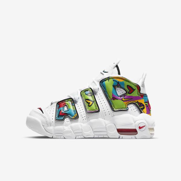 Kids\' Nike Air More Uptempo Older Sneakers White | NK873HNG