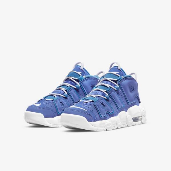 Kids' Nike Air More Uptempo Older Sneakers Blue / White | NK963ZOE