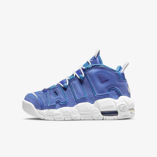 Kids\' Nike Air More Uptempo Older Sneakers Blue / White | NK963ZOE