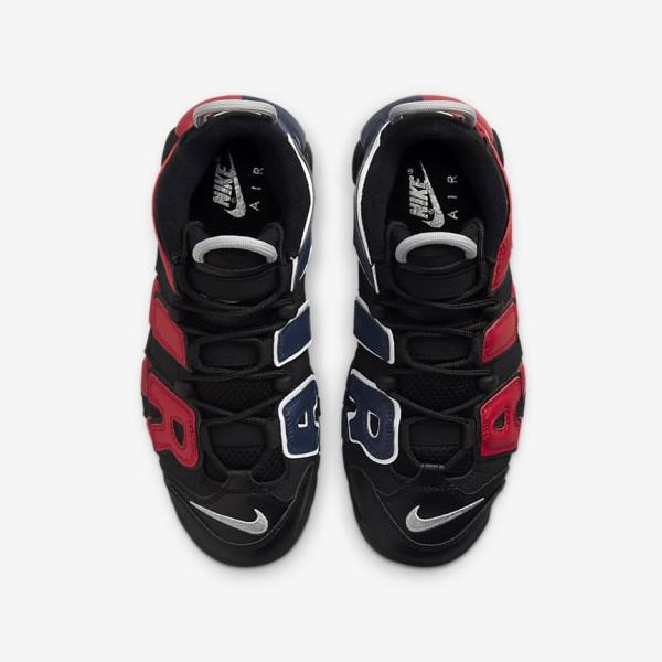 Kids' Nike Air More Uptempo Older Sneakers Black / Navy / White / Red | NK965PUD