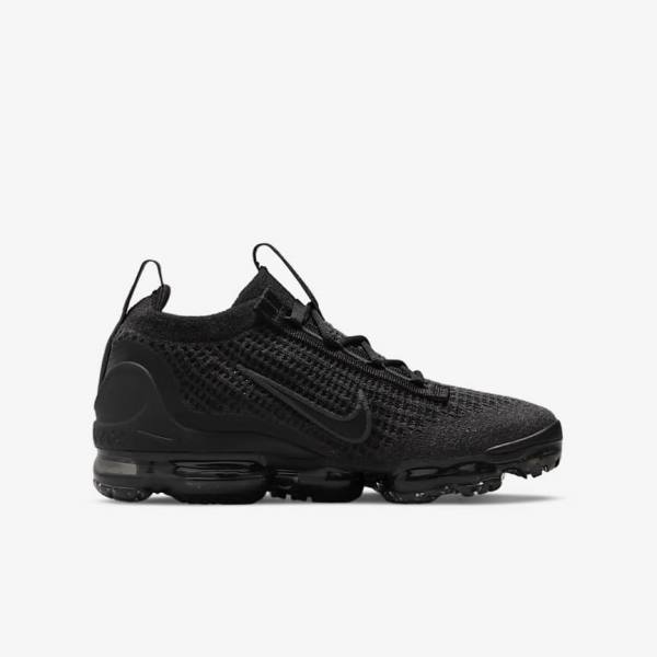 Kids' Nike Air VaporMax 2021 FK Older Sneakers Black / Dark Grey | NK129RBF