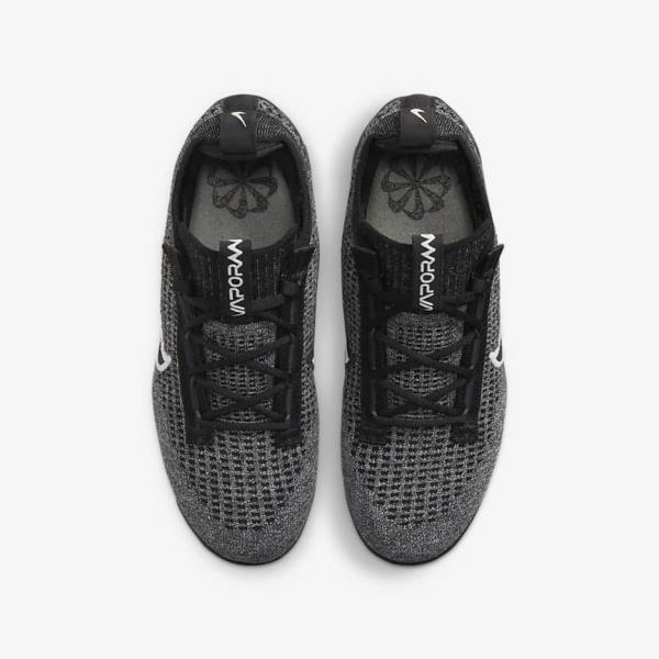 Kids' Nike Air VaporMax 2021 FK Older Sneakers Black / White / Dark Grey / Black | NK284JRX