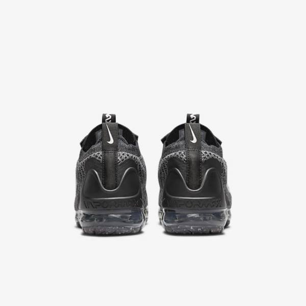 Kids' Nike Air VaporMax 2021 FK Older Sneakers Black / White / Dark Grey / Black | NK284JRX