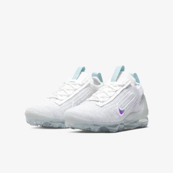 Kids' Nike Air VaporMax 2021 FK Older Sneakers White | NK436TBC