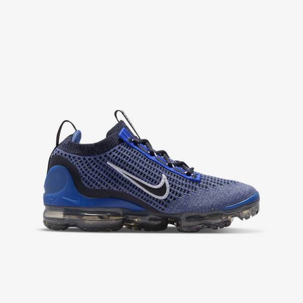 Kids' Nike Air VaporMax 2021 FK Older Sneakers Royal / White / Dark Grey / Black | NK538OUF