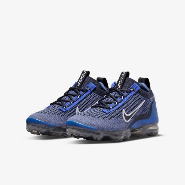 Kids' Nike Air VaporMax 2021 FK Older Sneakers Royal / White / Dark Grey / Black | NK538OUF