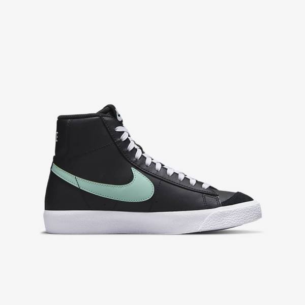 Kids' Nike Blazer Mid 77 Older Sneakers Black / White / Mint | NK150TLN