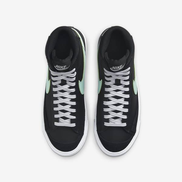 Kids' Nike Blazer Mid 77 Older Sneakers Black / White / Mint | NK150TLN