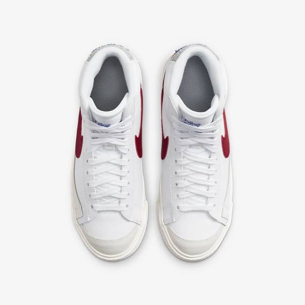 Kids' Nike Blazer Mid 77 Older Sneakers White / Light Grey / Red | NK597HQO